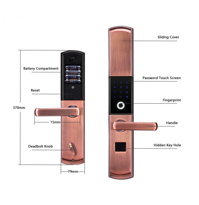 На открытом воздухе управление Блуэтоотх замка раздвижной двери шкафа отпечатка пальцев биометрическое 5