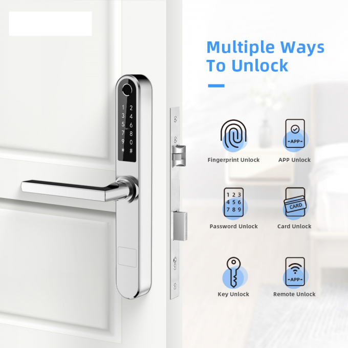 Отпечатка пальцев Bluetooth замка раздвижной двери качания ключ алюминиевого умного ультратонкого механический 0