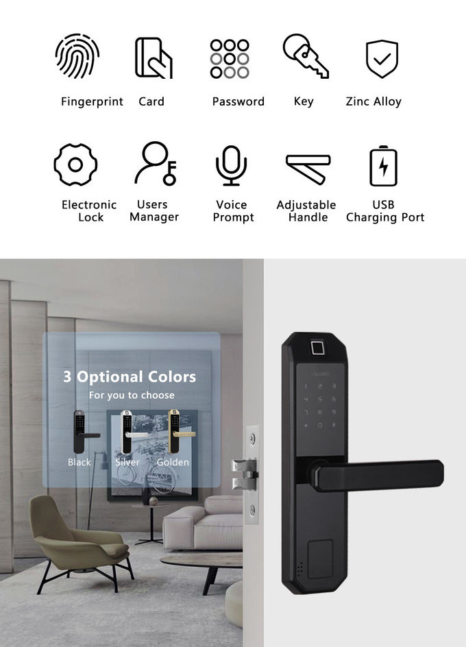 Электрический замок отпечатка пальцев гостиницы с экраном пароля касания 1