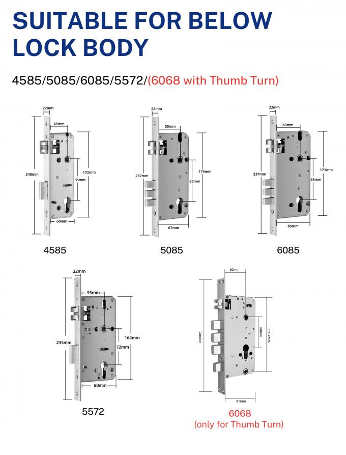 Замки отпечатка пальцев умного электрического цифров замка Tuya WiFi водоустойчивые 8
