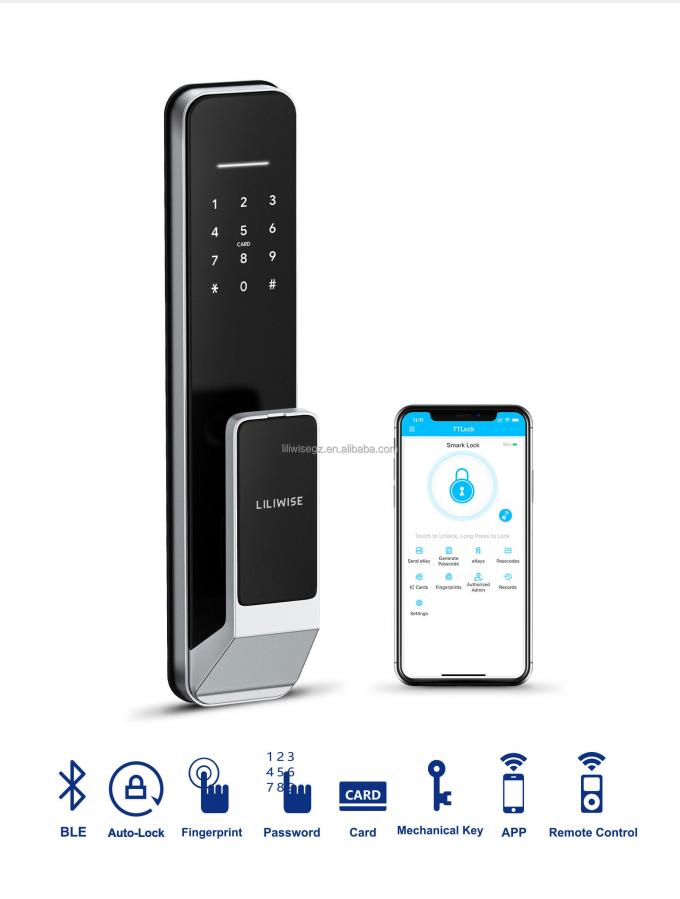Liliwise New Design Fully-Automatic Lock Digital Electronic Fingerprint Lock Tuya APP TTlock Smart Door Lock 6