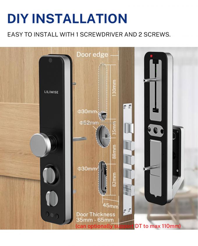 Liliwise New Design Fully-Automatic Lock Digital Electronic Fingerprint Lock Tuya APP TTlock Smart Door Lock 16