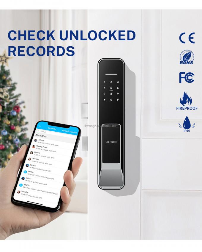 Liliwise Security Digital Doorbell Tuya Wifi Умный отпечаток пальцев Замок распознавание лица Камера Замок двери Контроль де аксессо 8