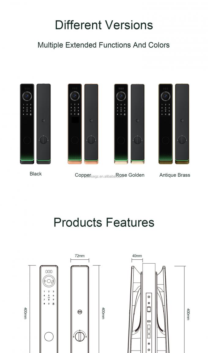 Liliwise Automatic Waterproof Electronic Smart Lock Camera Tuya Ttlock Fingerprint Digital 3D Face Recognition Smart Door Lock 16