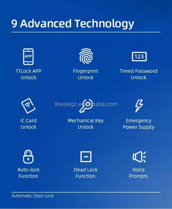 Liliwise Нержавеющая сталь водонепроницаемый умный замок наружной Tuya Ttlock Wifi без ключа умный дверной замок с огнем 4