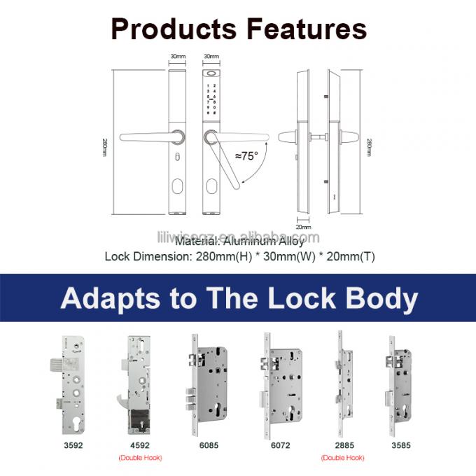 Liliwise Custom Водостойкий Алюминиевый Электронный Внешний Замок Tuya Ttlock Matter Умные Замки Без Ключа 12