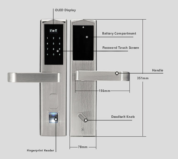 Большие замки входа емкости данных электронные, прочный замок электронной карты 2