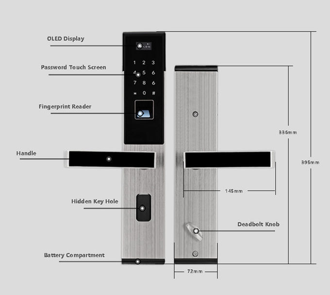Дисплей замков ОЛЭД гостиницы кнопочной панели комбинации с картой пароля 2