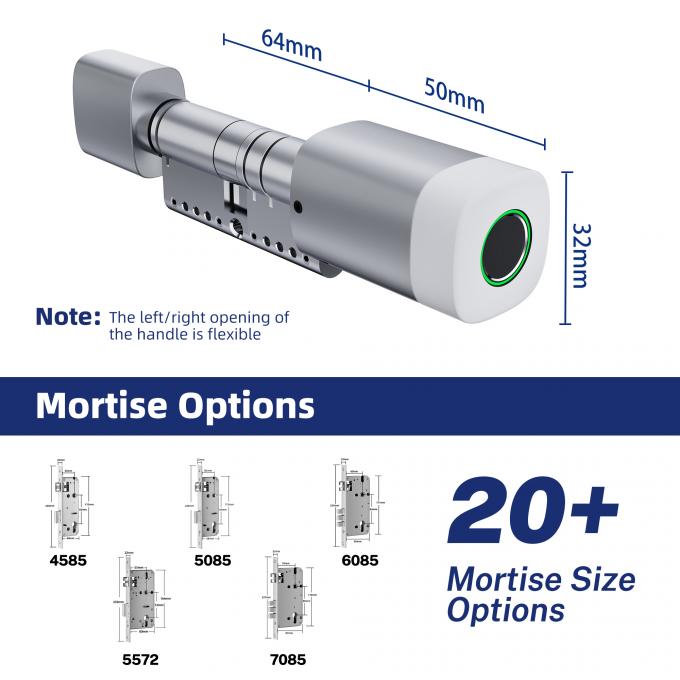 Умный цилиндровый замок Liliwise с отпечатком пальца, RFID-картой, водонепроницаемый, регулируемый, WiFi, BLE, Tuya, TTlock для замены старого механического 4
